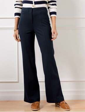 Talbots Montauk Pant Indigo High Waist Flare Leg Ankle Length Size 10